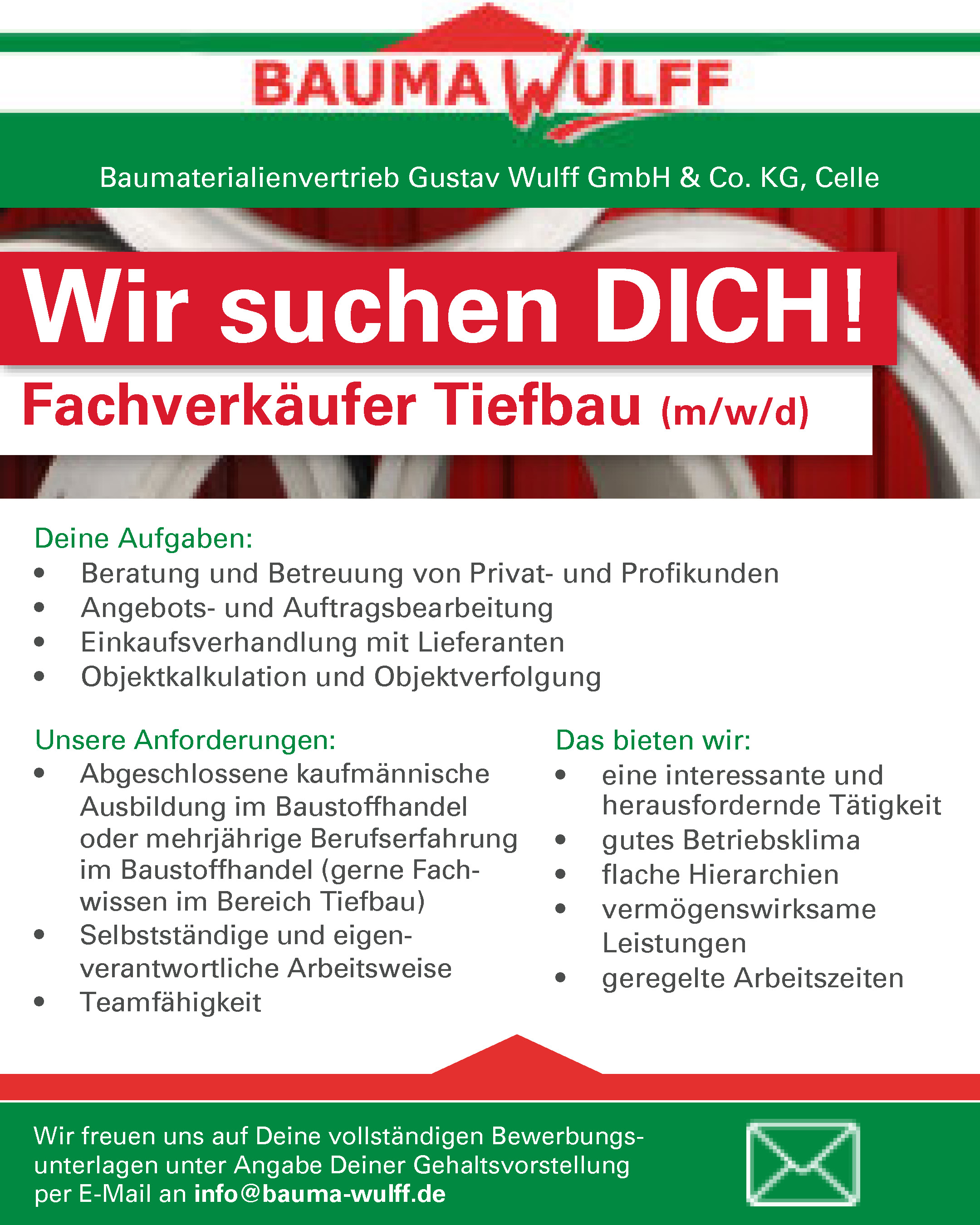 Stellenangebot Fachverkäufer Tiefbau